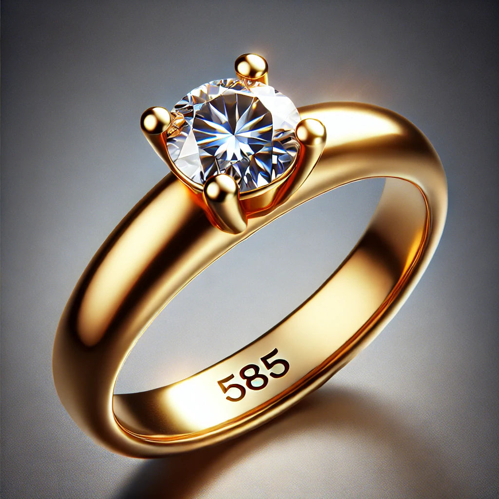 585 Gold Ring bestehend aus 58,5% Reingold und weiteren Metallen