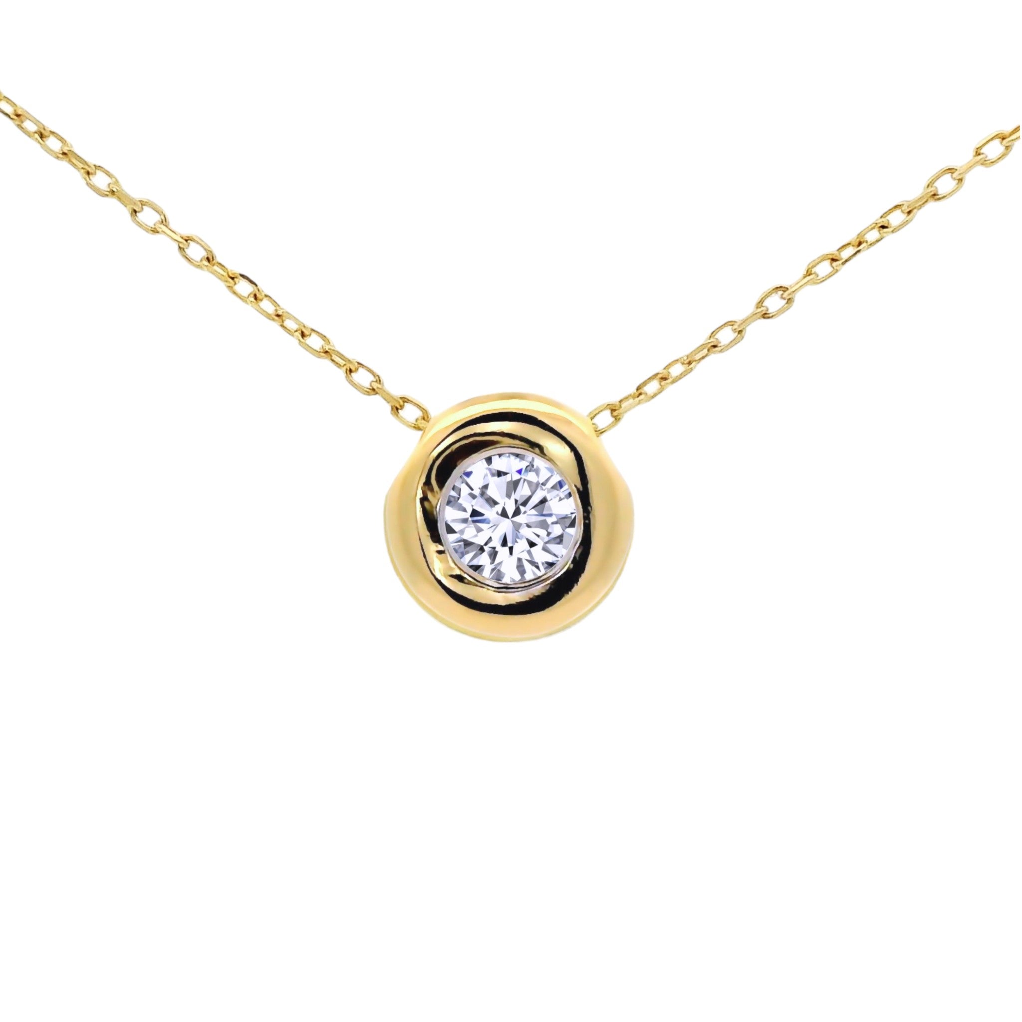 Anhänger 750 Gelbgold mit 1 Zirkon 0,5ct. Kette aus Palladium 950. orders Unbenutzt