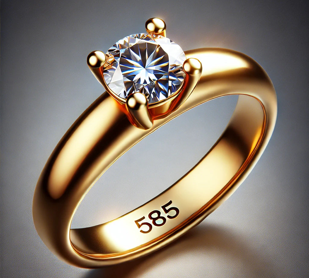 585 Gold Ring bestehend aus 58,5% Reingold und weiteren Metallen