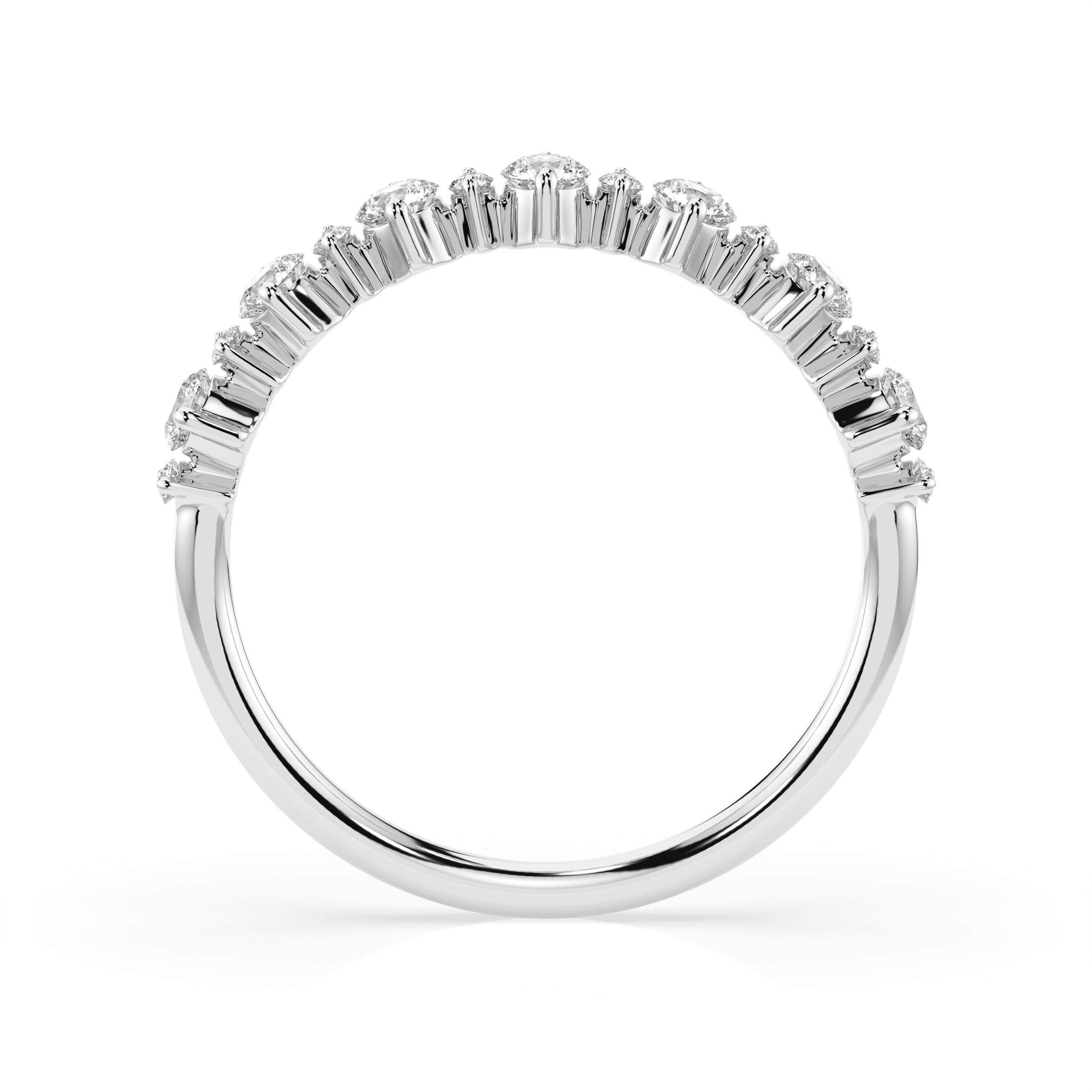 Verspielter Ring aus 585 Weißgold mit 15 Diamanten 0,50 ct