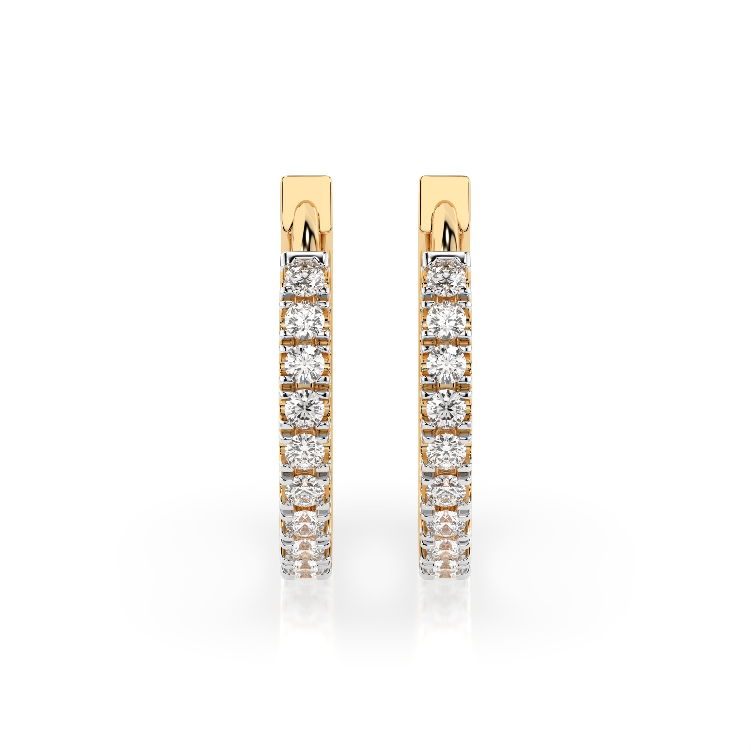 Ohrringe Creolen aus Gold 585 mit 22 Diamanten 0,22 ct