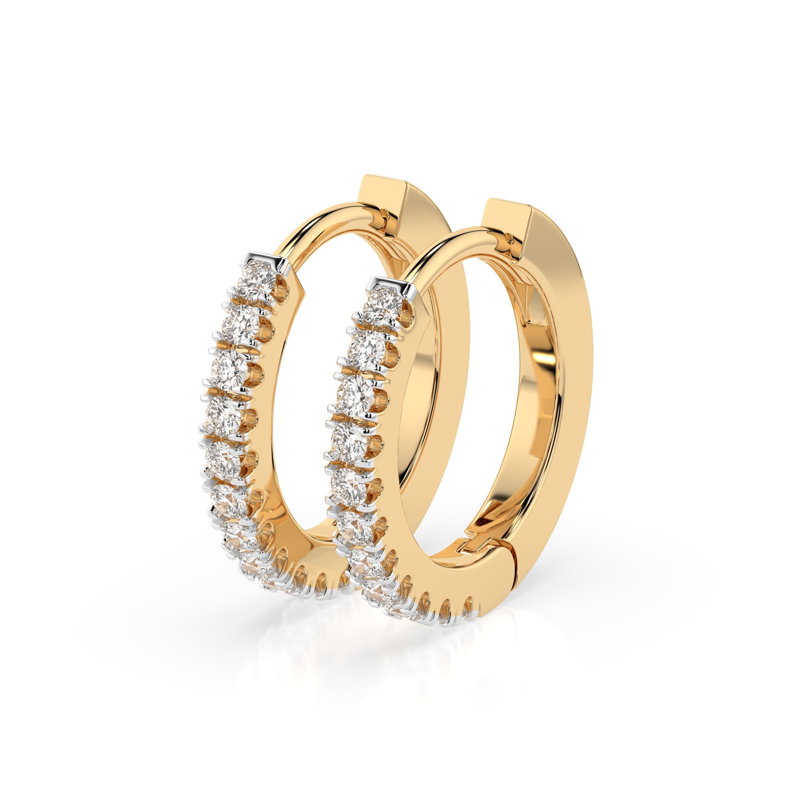 Ohrringe Creolen aus Gold 585 mit 22 Diamanten 0,22 ct