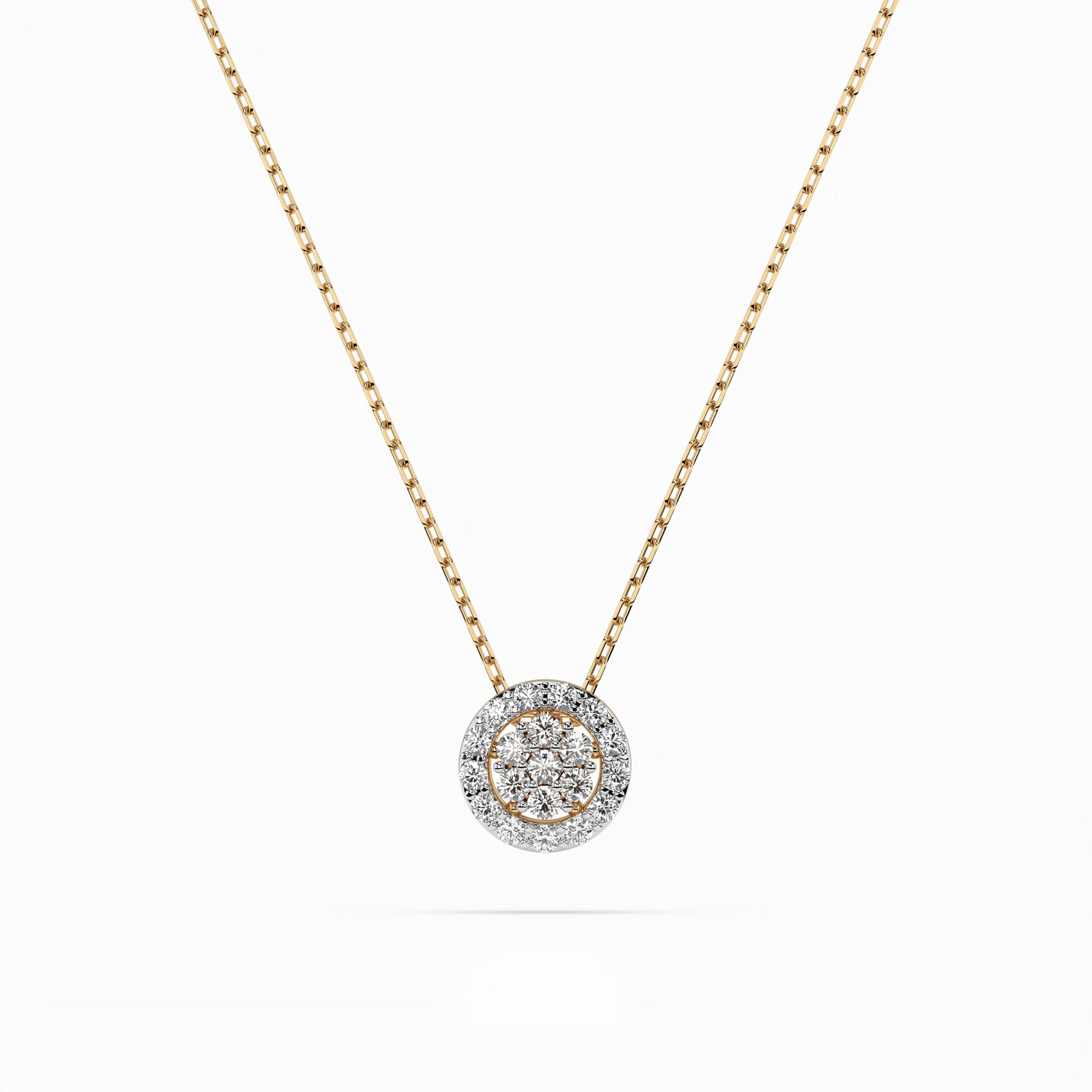 Kette mit Diamant Cluster Anhänger 0,19 ct aus 585 Gold