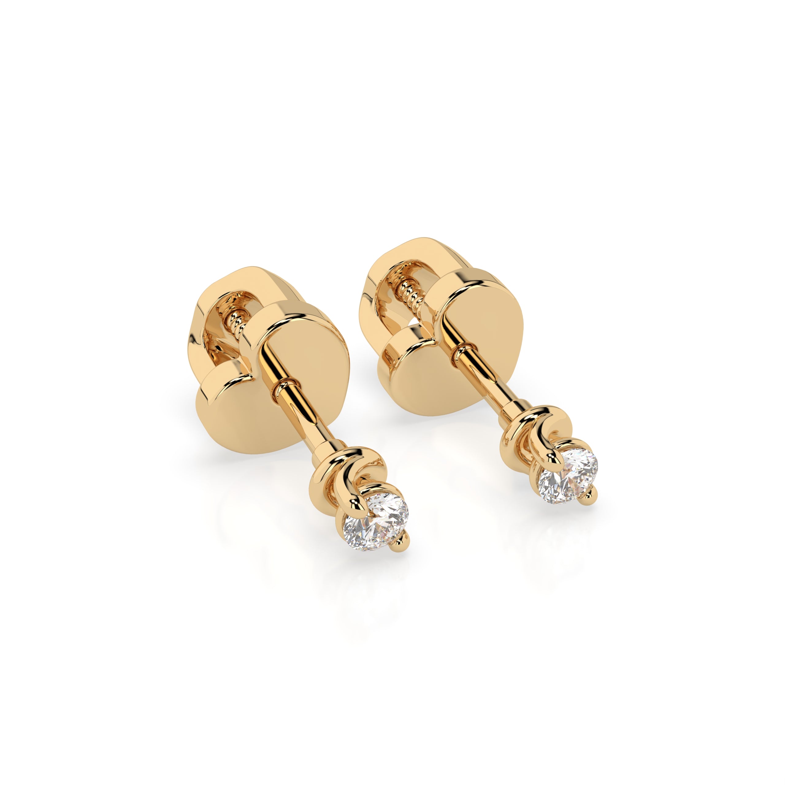 Ohrstecker Mini Solitaire aus Gold 585 mit 2 Diamanten 0,08 ct