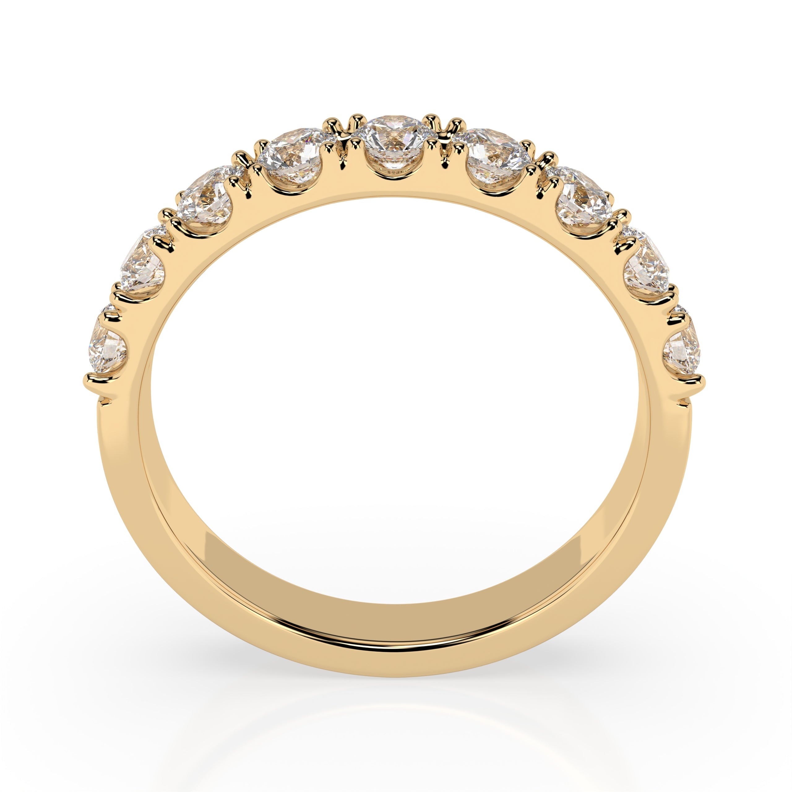 Halb Memoire Ring aus Gold 585 mit 9 Diamanten 0,78 ct