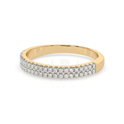 Pavé Ring aus Gold 585 mit 2 Reihen Diamanten 0,18 ct
