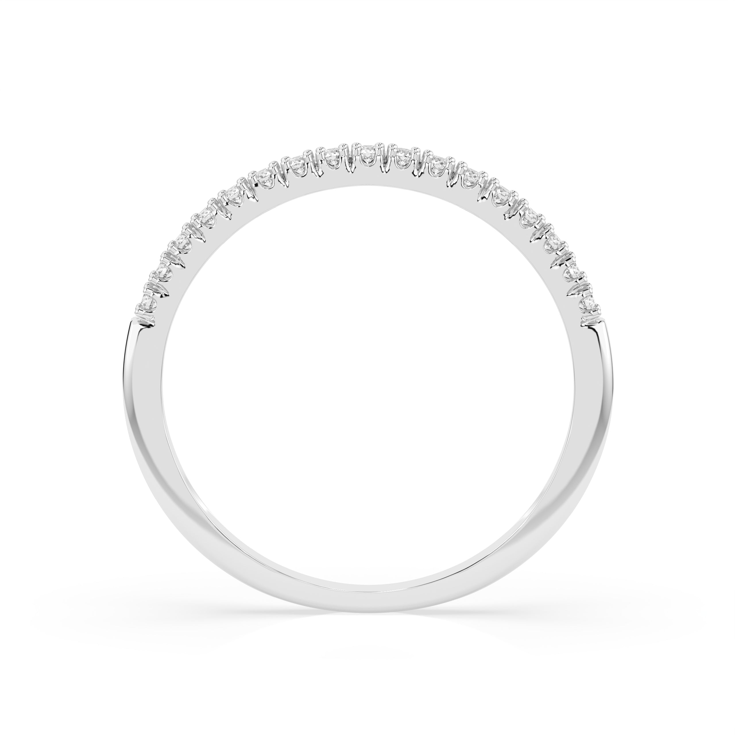Ring in Halb Memory Stil - 585 Weißgold mit 17 Diamanten 0,14 ct