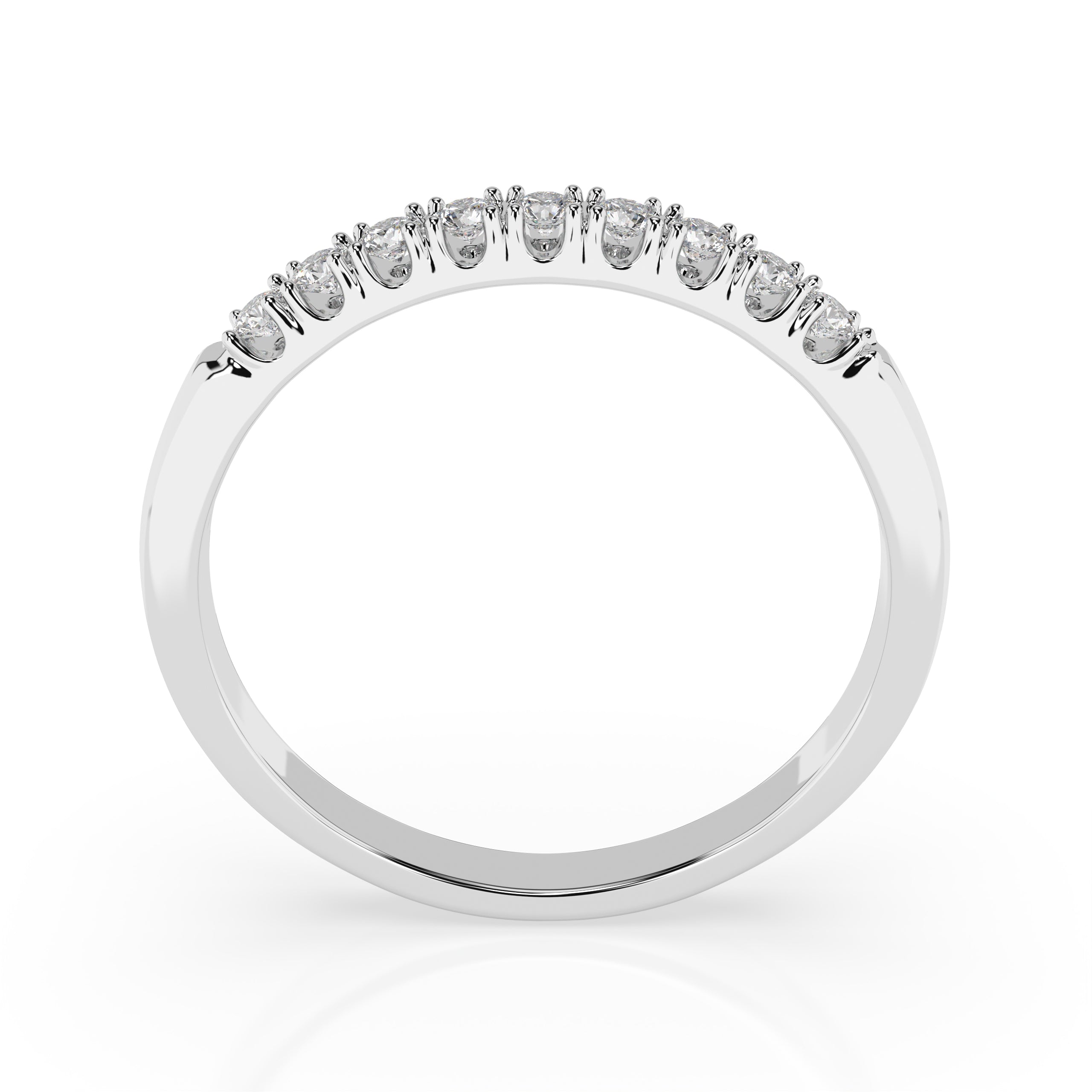Halb Memoire Weißgold Ring 585 mit 9 Diamanten 0,18 ct
