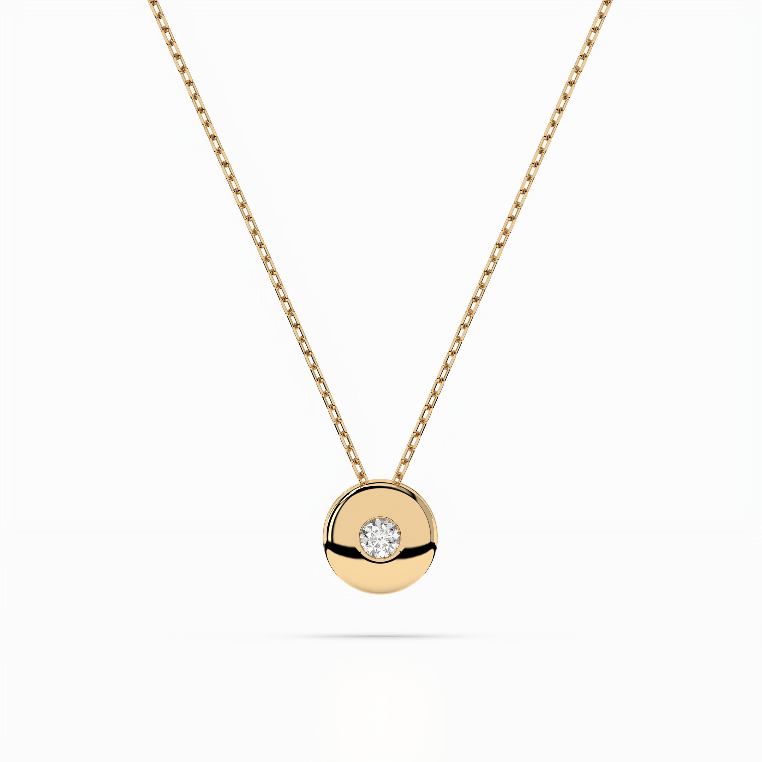 Kette mit Anhänger Zarge aus 585 Gold mit Diamant 0,04 ct
