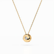 Kette mit Anhänger Zarge aus 585 Gold mit Diamant 0,04 ct