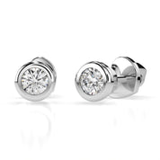 Ohrstecker im Zargen-Design in 585 Weißgold mit 2 Diamanten 0,10 ct