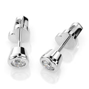 Ohrstecker im Zargen-Design in 585 Weißgold mit 2 Diamanten 0,10 ct