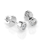 Ohrstecker im Zargen-Design in 585 Weißgold mit 2 Diamanten 0,10 ct