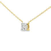 Diamant Anhänger mit Kette aus Gold 750 & 0,40 ct Brillant GIA