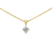 Diamant Anhänger Krappenfassung 0,10 ct mit Kette aus 750 Gold