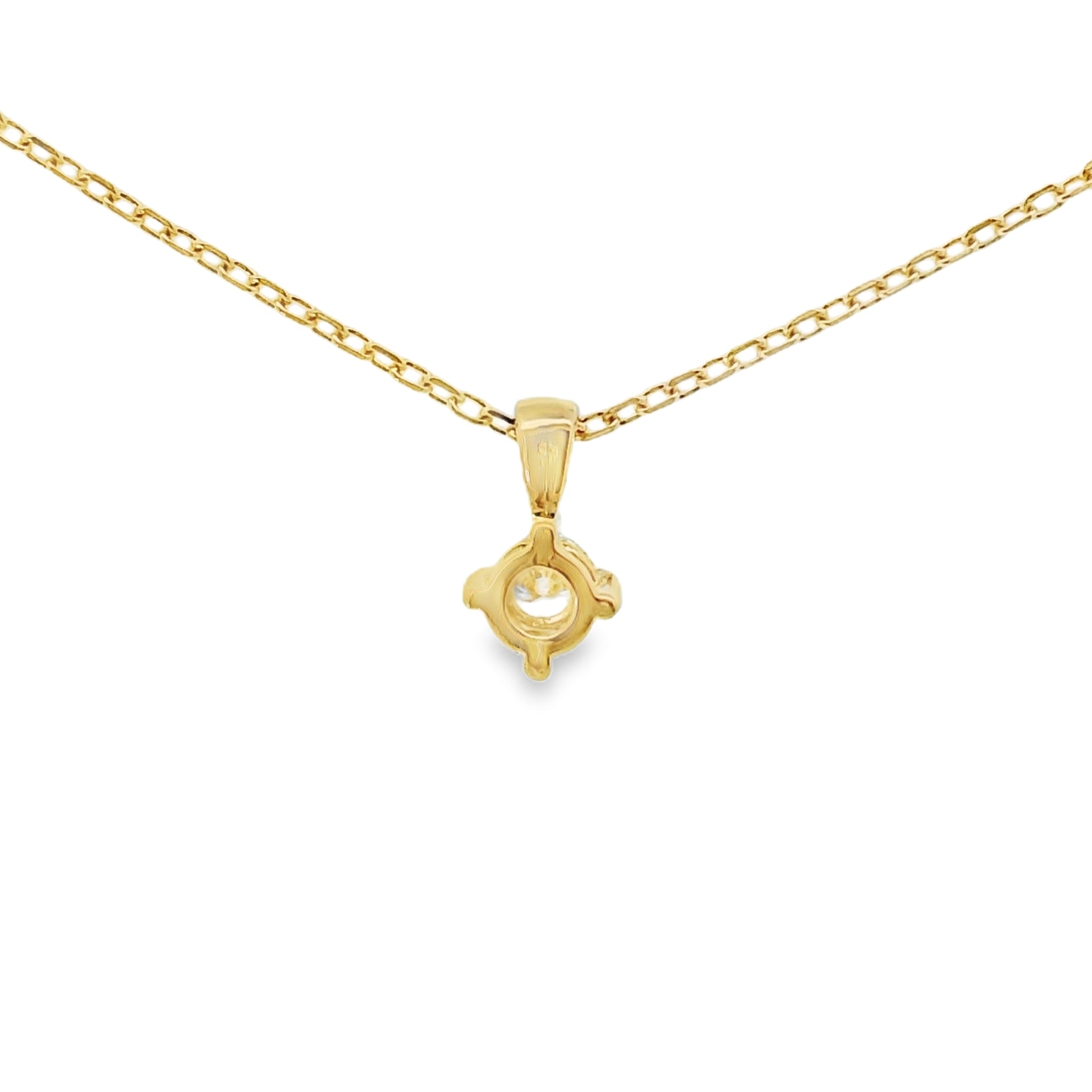 Diamant Anhänger Krappenfassung 0,10 ct mit Kette aus 750 Gold