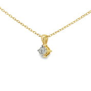 Diamant Anhänger Krappenfassung 0,10 ct mit Kette aus 750 Gold