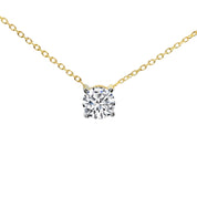 Diamant Solitaire Anhänger & Kette in 750 Gold GIA Brillant 0,50 ct