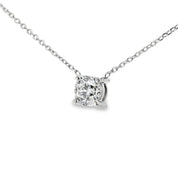 Diamant Solitaire Anhänger & Kette in 750 Weißgold GIA Brillant 0,50 ct