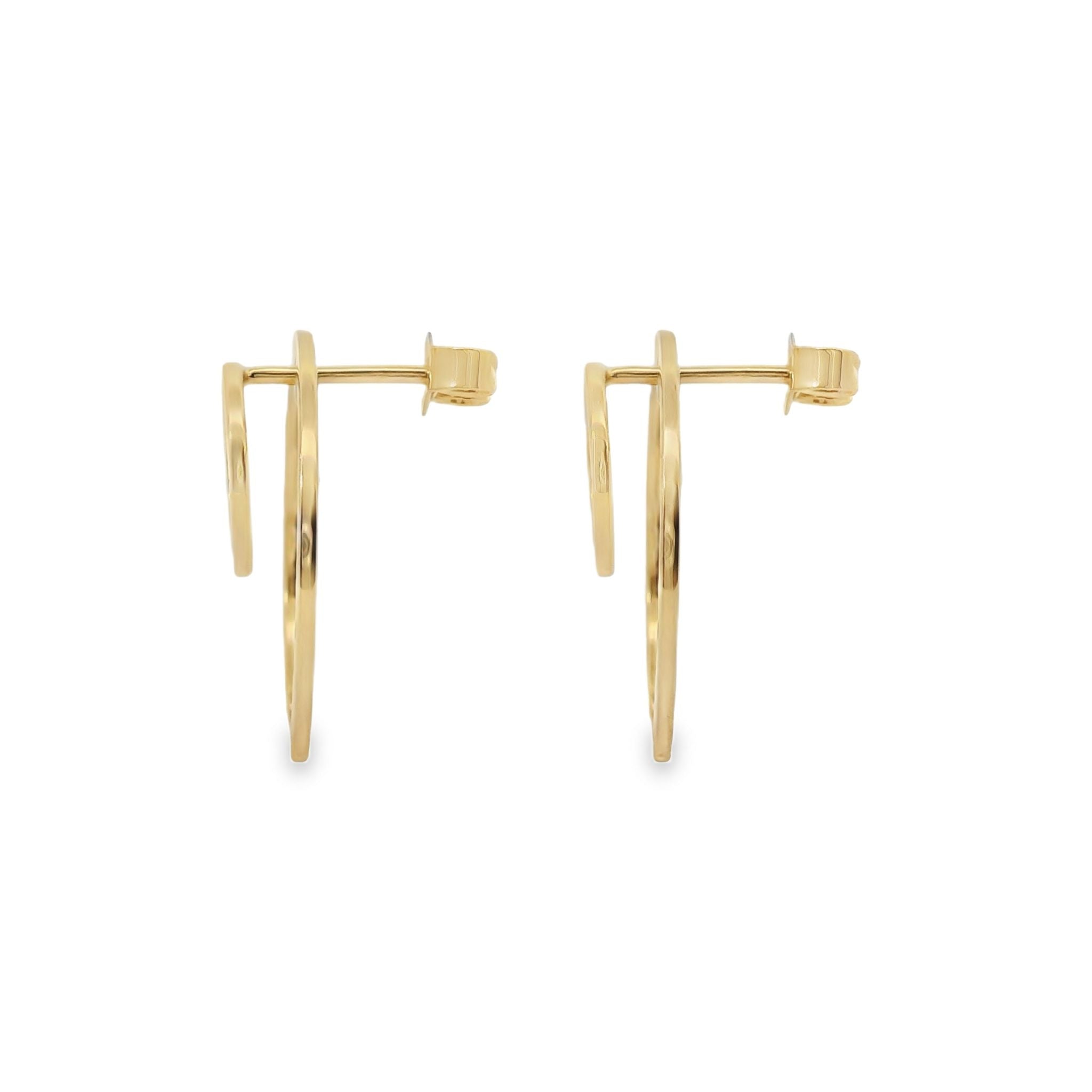 Front Back Ohrstecker Rund aus Gold 585 & 42 Diamanten 0,25 ct