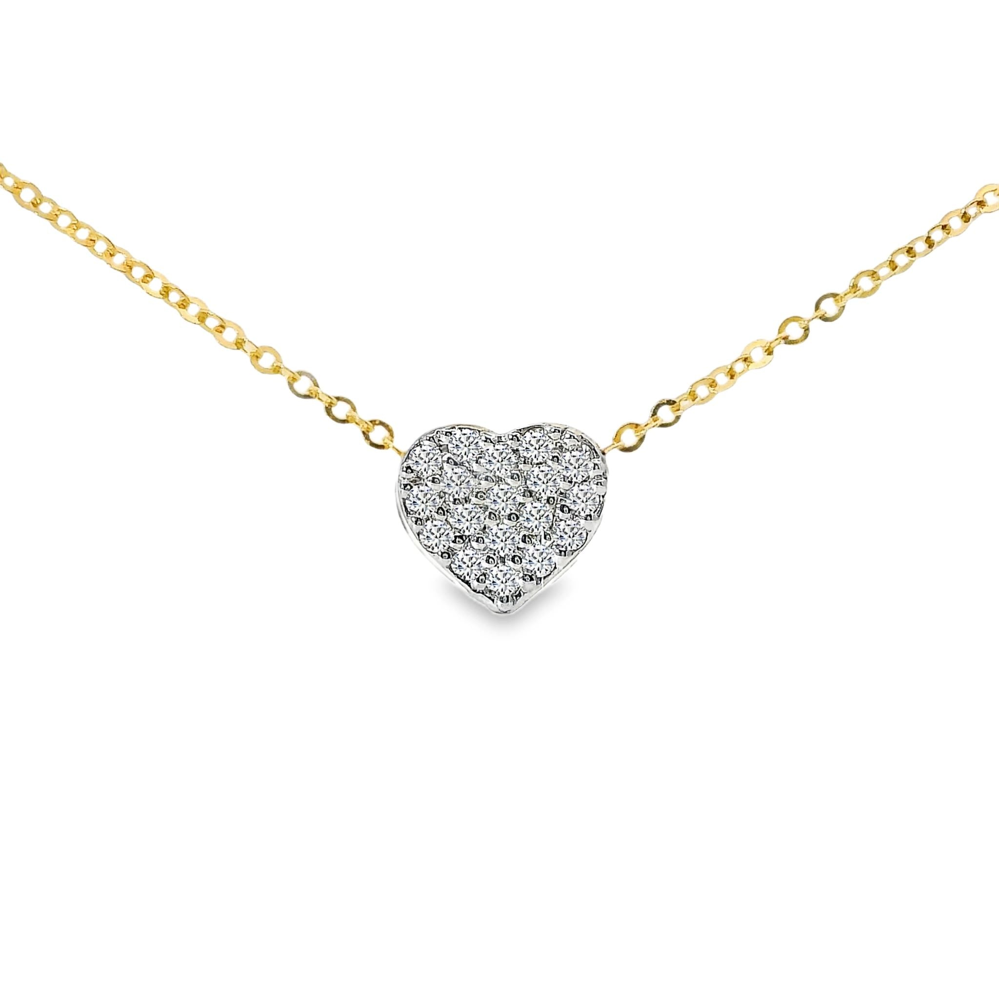 Herzanhänger mit Kette aus Gold 585 mit 18 Diamanten 0,09 ct