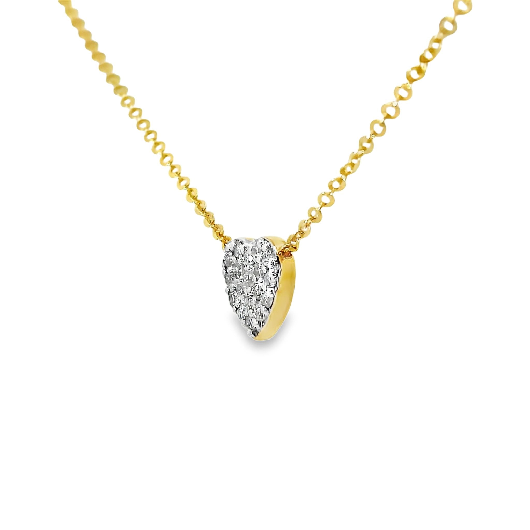 Herzanhänger mit Kette aus Gold 585 mit 18 Diamanten 0,09 ct