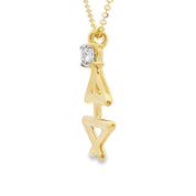 Kette mit Anhänger Yoga-Pose aus 585 Gelbgold mit Diamant 0,10 ct