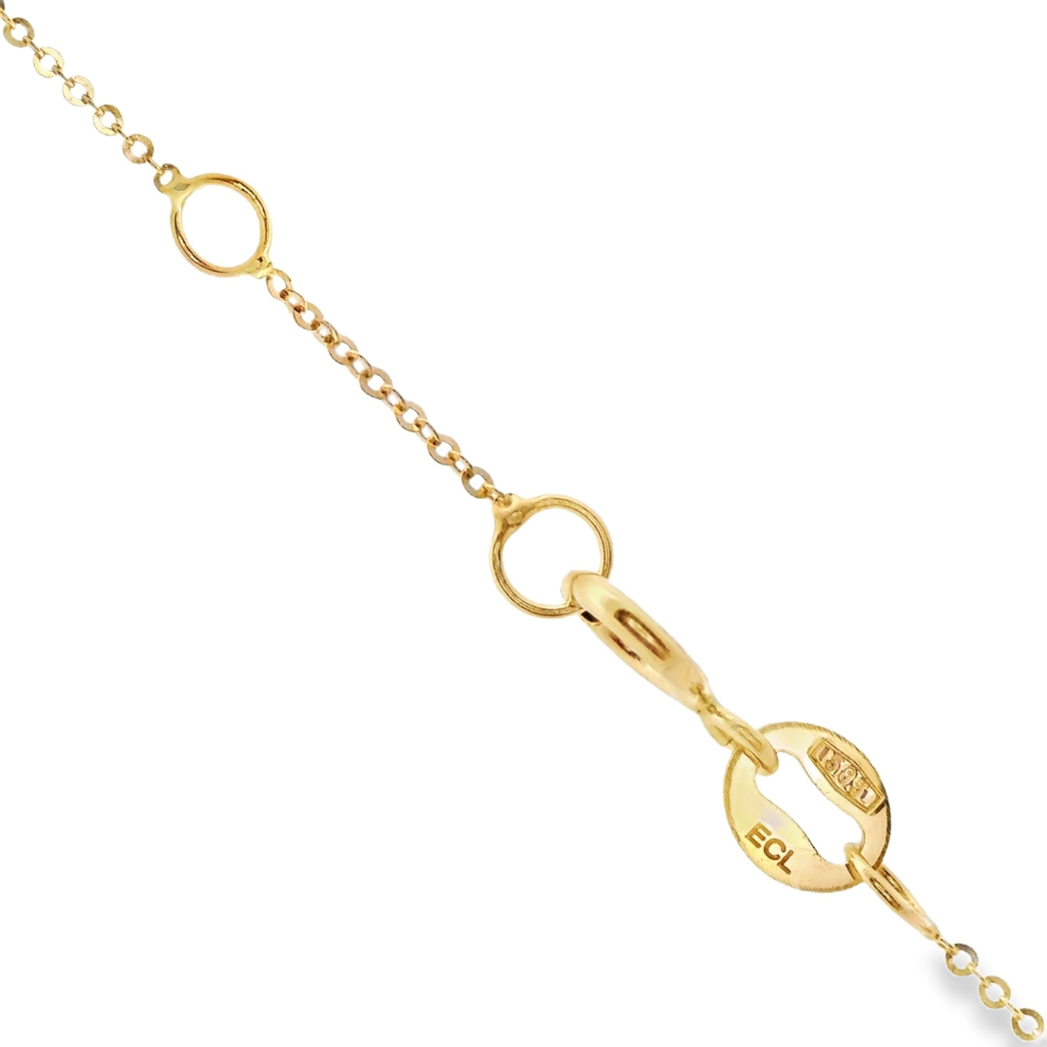 Kette mit Anhänger Yoga-Pose aus 585 Gelbgold mit Diamant 0,10 ct