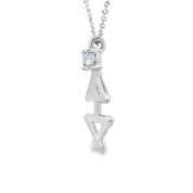 Kette mit Anhänger Yoga-Pose aus 585 Weißgold mit Diamant 0,10 ct