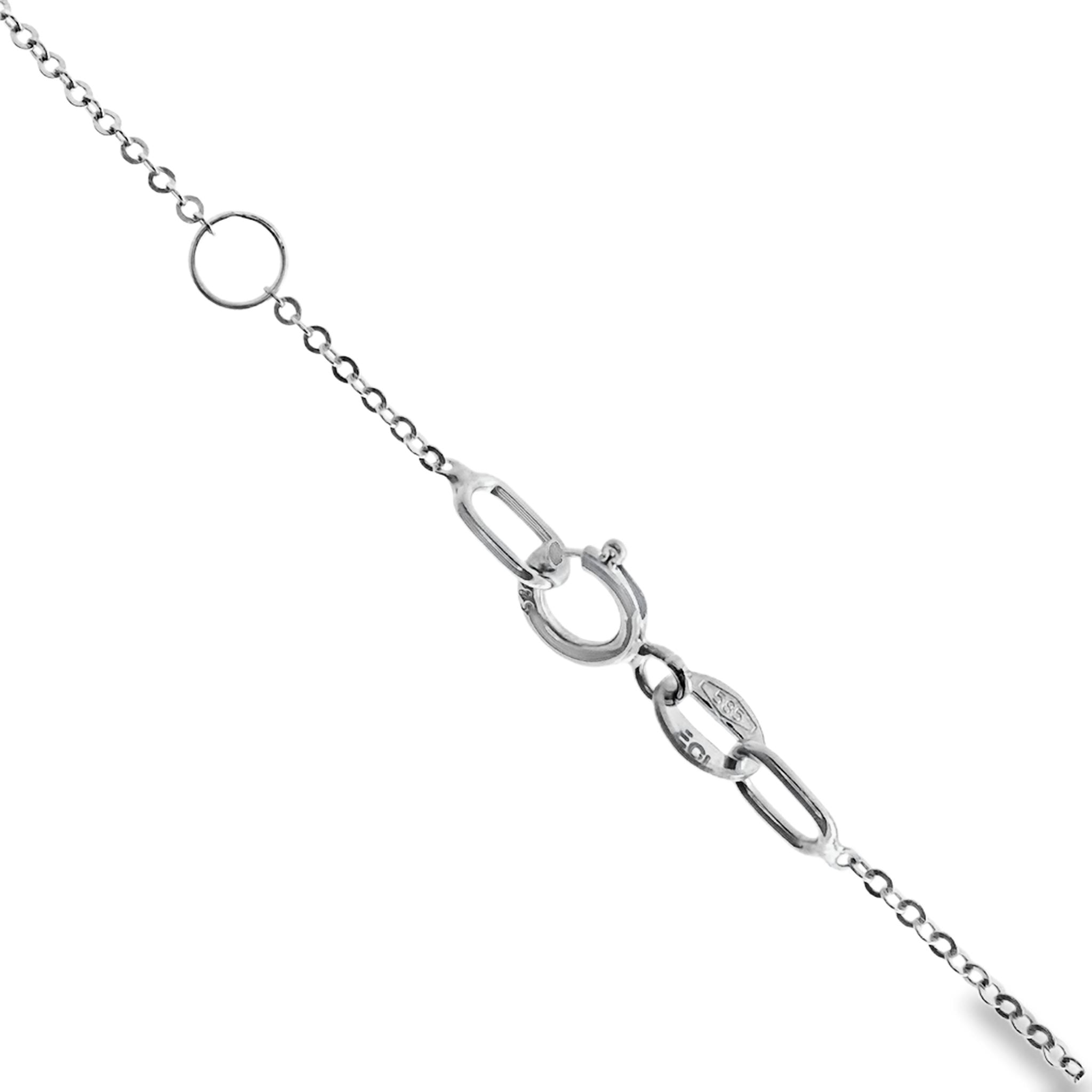 Kette mit Anhänger Yoga-Pose aus 585 Weißgold mit Diamant 0,10 ct