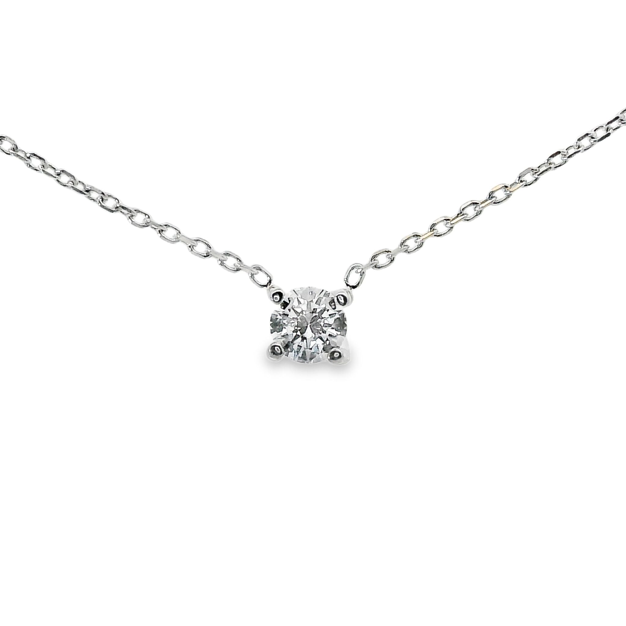 Kette mit Diamantanhänger aus 750 Weißgold Brillant 0,20 ct