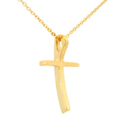 Kette mit Kreuz Anhänger aus 585 Gelbgold mit Diamant 0,03 ct