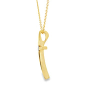 Kette mit Kreuz Anhänger aus 585 Gelbgold mit Diamant 0,03 ct