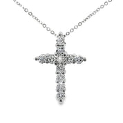 Kette mit Kreuz Anhänger aus 585 Weißgold mit 11 Diamanten 0,52 ct