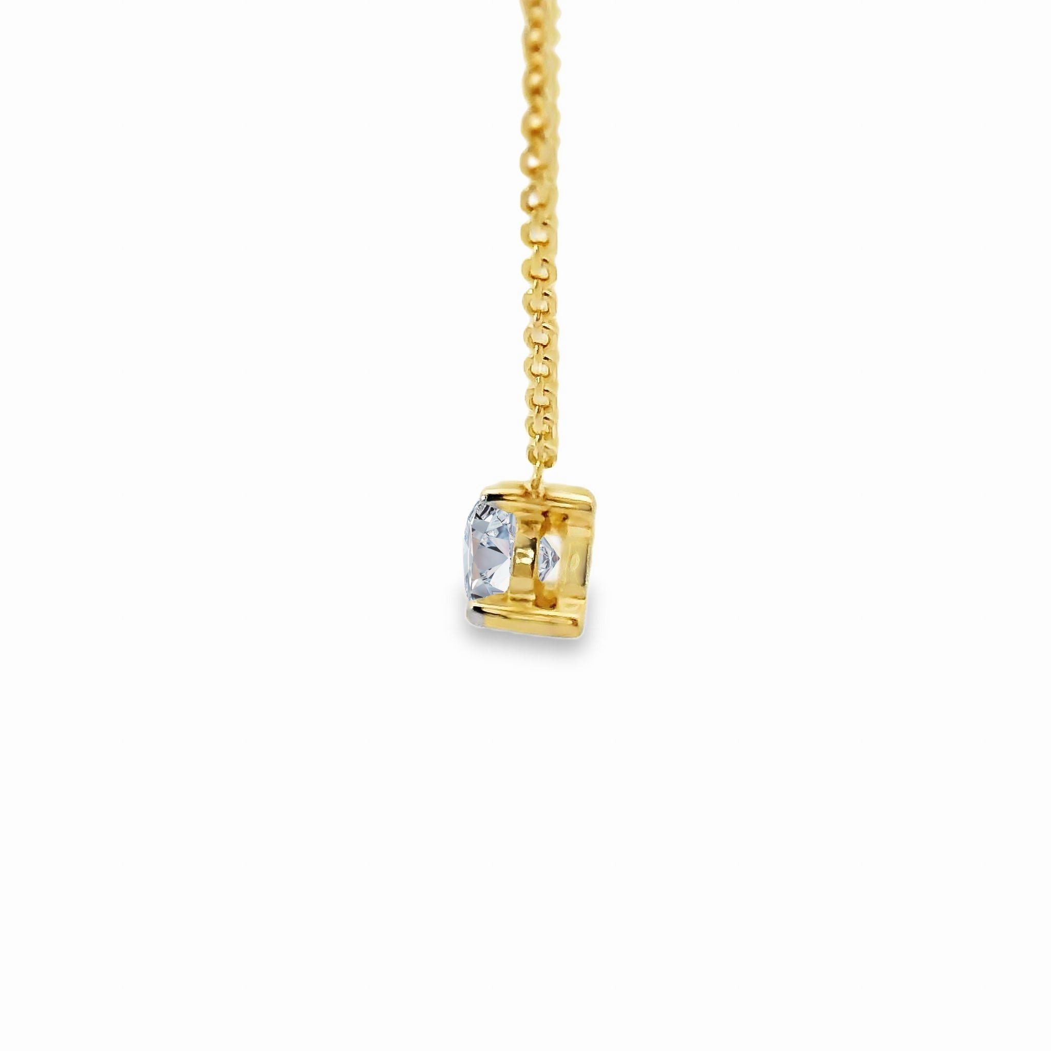 Krappenfassung Anhänger mit Kette 0,30 ct aus Gold 750 GIA