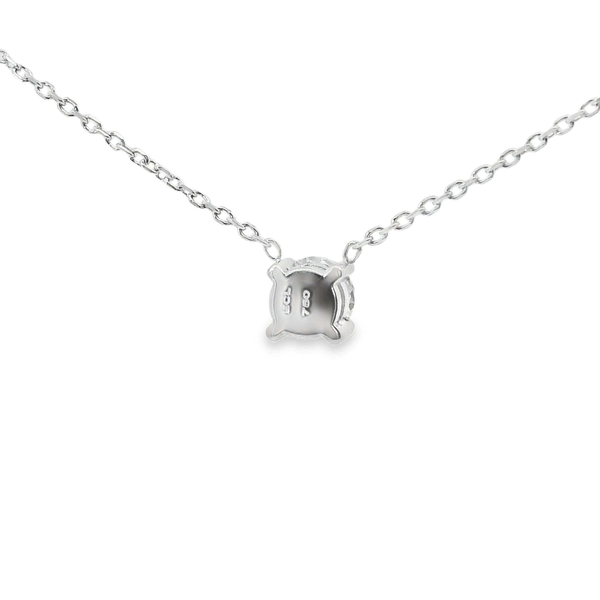 Krappenfassung Anhänger mit Kette 0,30 ct aus Weißgold 750 GIA