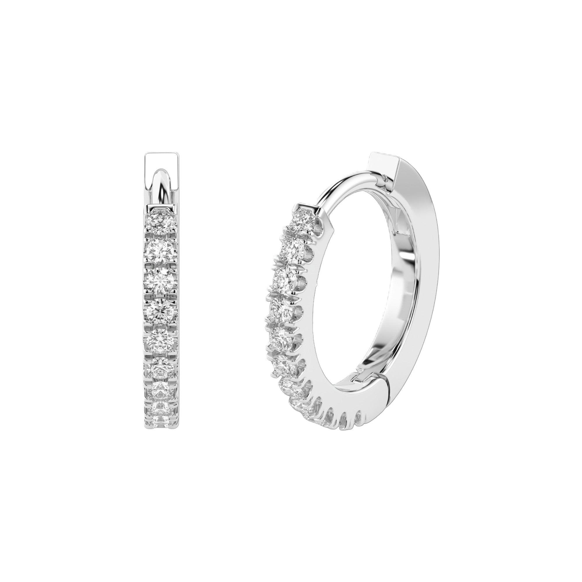 Ohrringe Creolen aus Weißgold 585 mit 22 Diamanten 0,22 ct