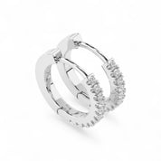 Ohrringe Creolen aus Weißgold 585 mit 22 Diamanten 0,22 ct