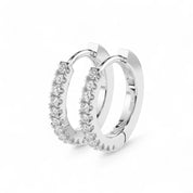Ohrringe Creolen aus Weißgold 585 mit 22 Diamanten 0,22 ct