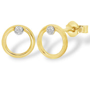 Ohrringe aus 585 Gelbgold mit 2 Diamanten 0,06 ct