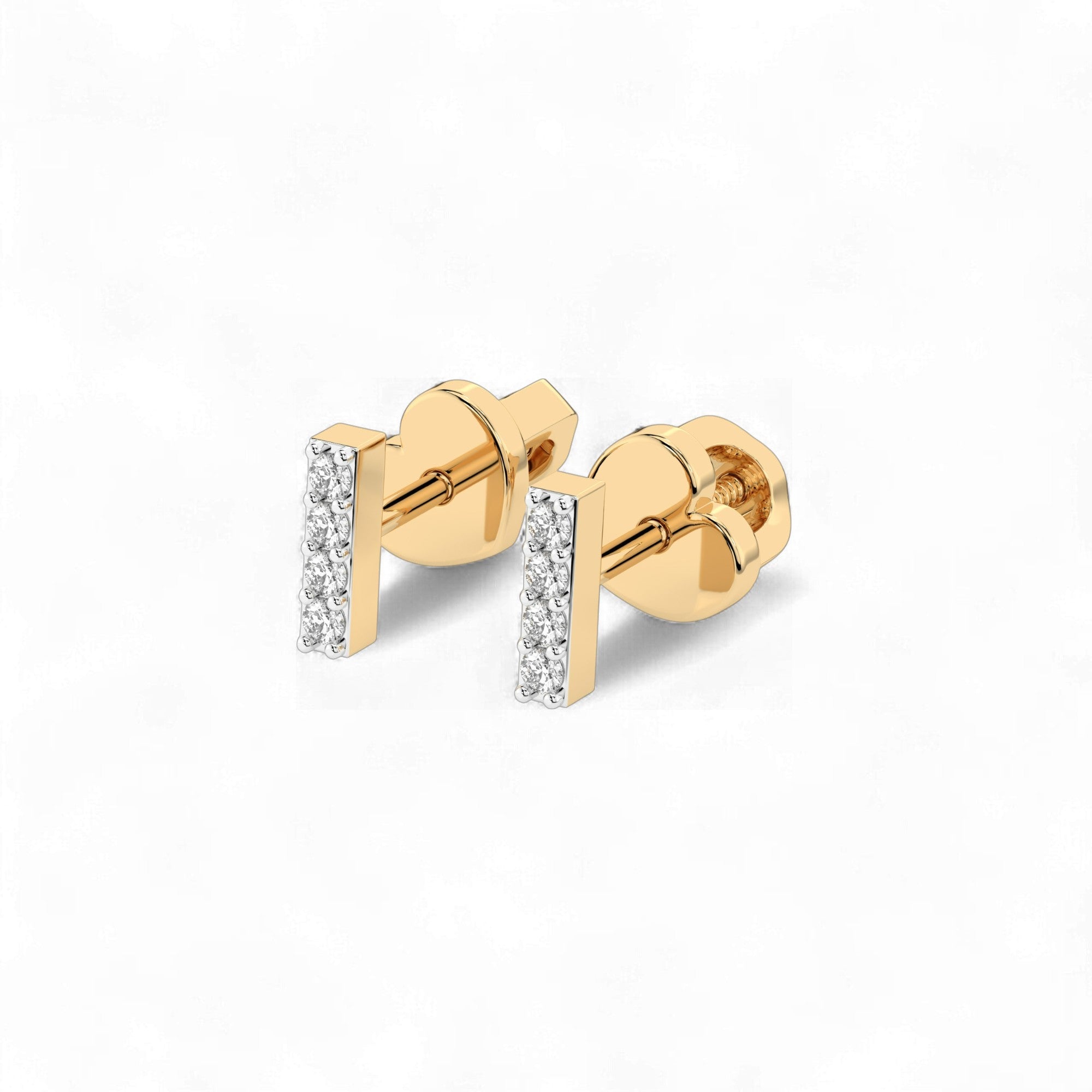 Ohrringe aus 585 Gelbgold mit 8 Diamanten 0,08 ct