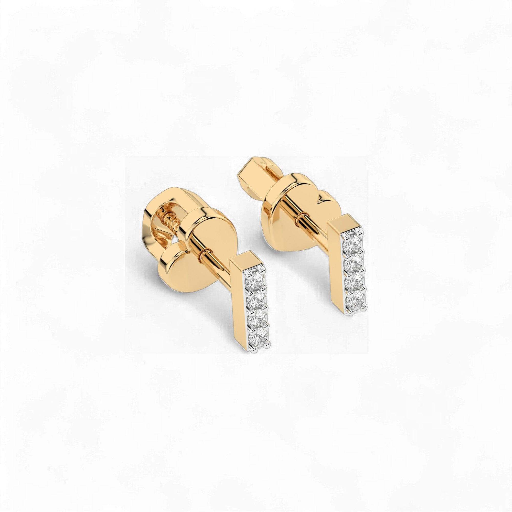Ohrringe aus 585 Gelbgold mit 8 Diamanten 0,08 ct
