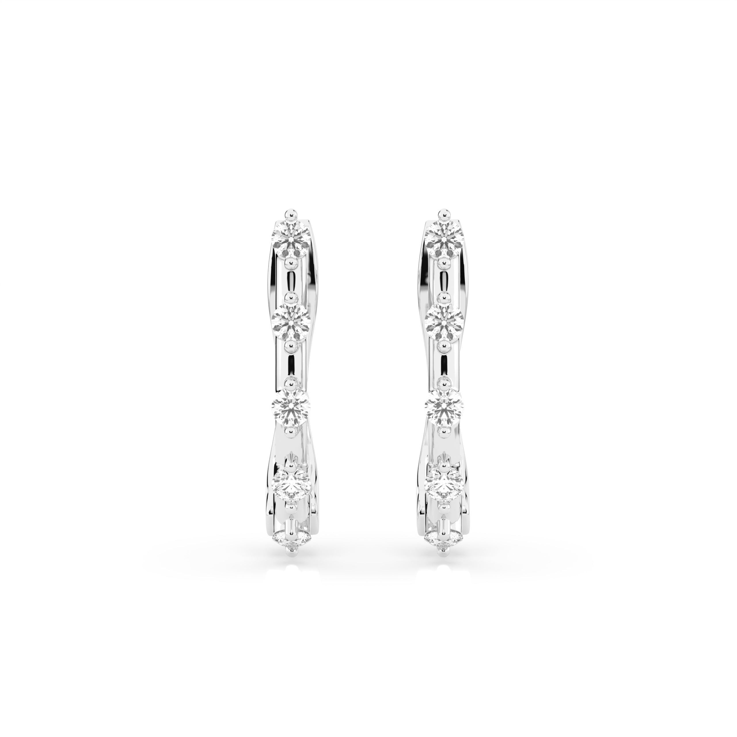 Halbcreolen aus Weißgold 585 mit 10 Diamanten 0,20 ct