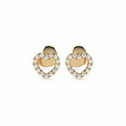 Ohrringe Herz aus 585 Gelbgold mit 28 Diamanten 0,14 ct