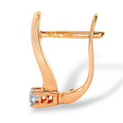 Ohrringe aus 585 Rosegold mit 2 Diamanten 0,12 ct