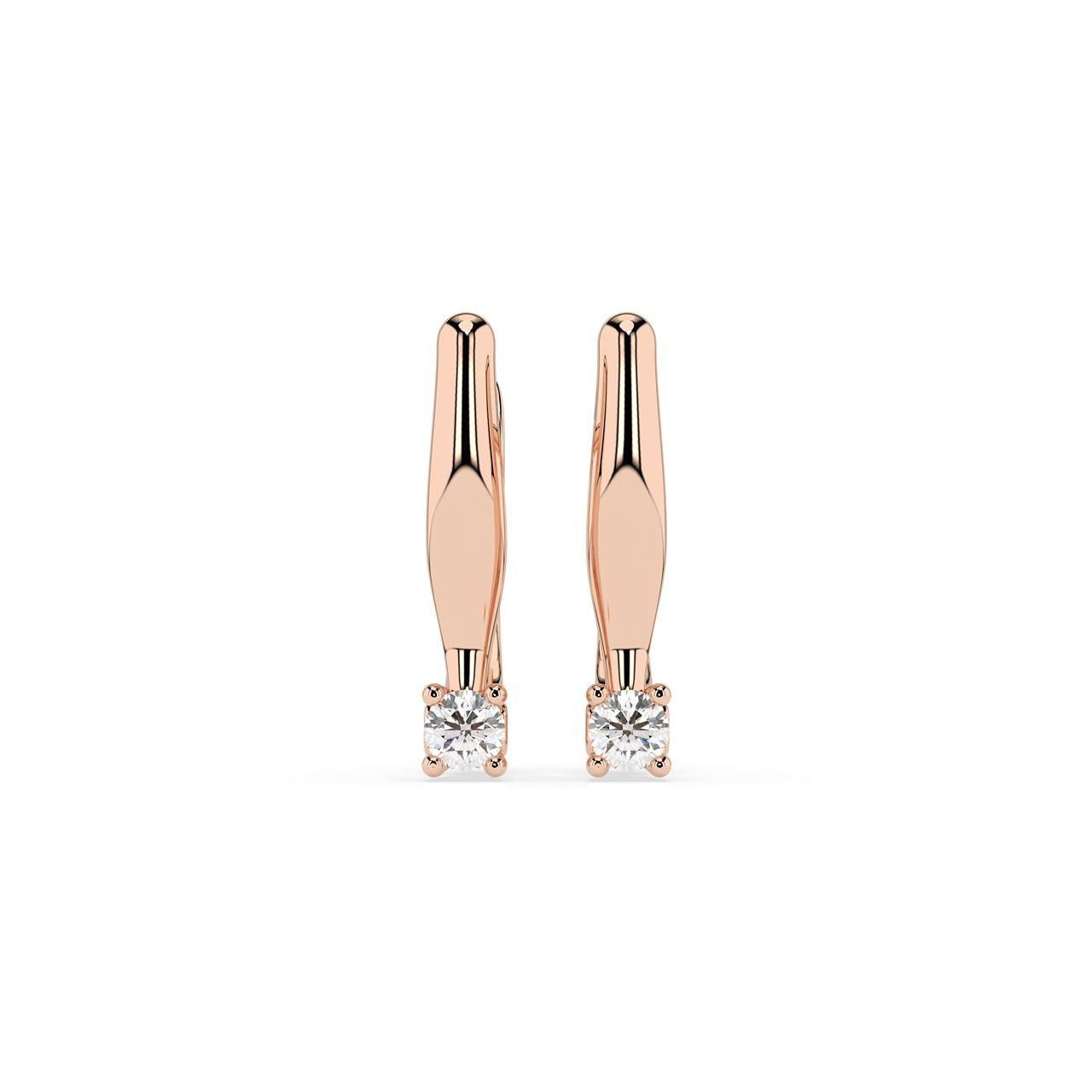 Ohrringe aus 585 Rosegold mit 2 Diamanten 0,12 ct