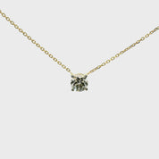 Diamant Solitaire Anhänger & Kette in 750 Gold GIA Brillant 0,50 ct