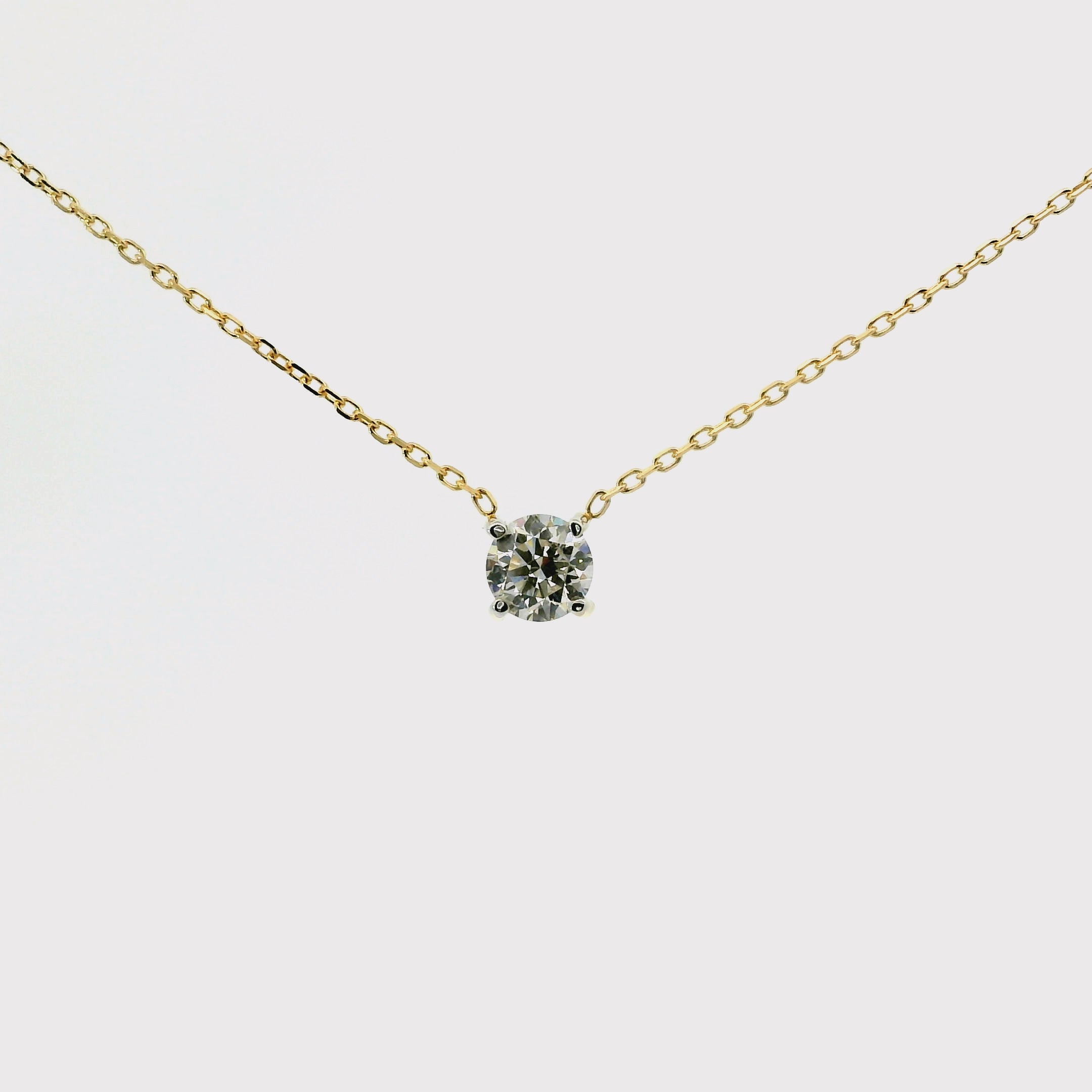 Diamant Anhänger mit Kette aus Gold 750 & 0,40 ct Brillant GIA