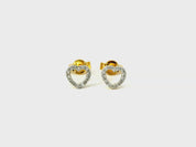 Ohrringe Herz aus 585 Gelbgold mit 28 Diamanten 0,14 ct