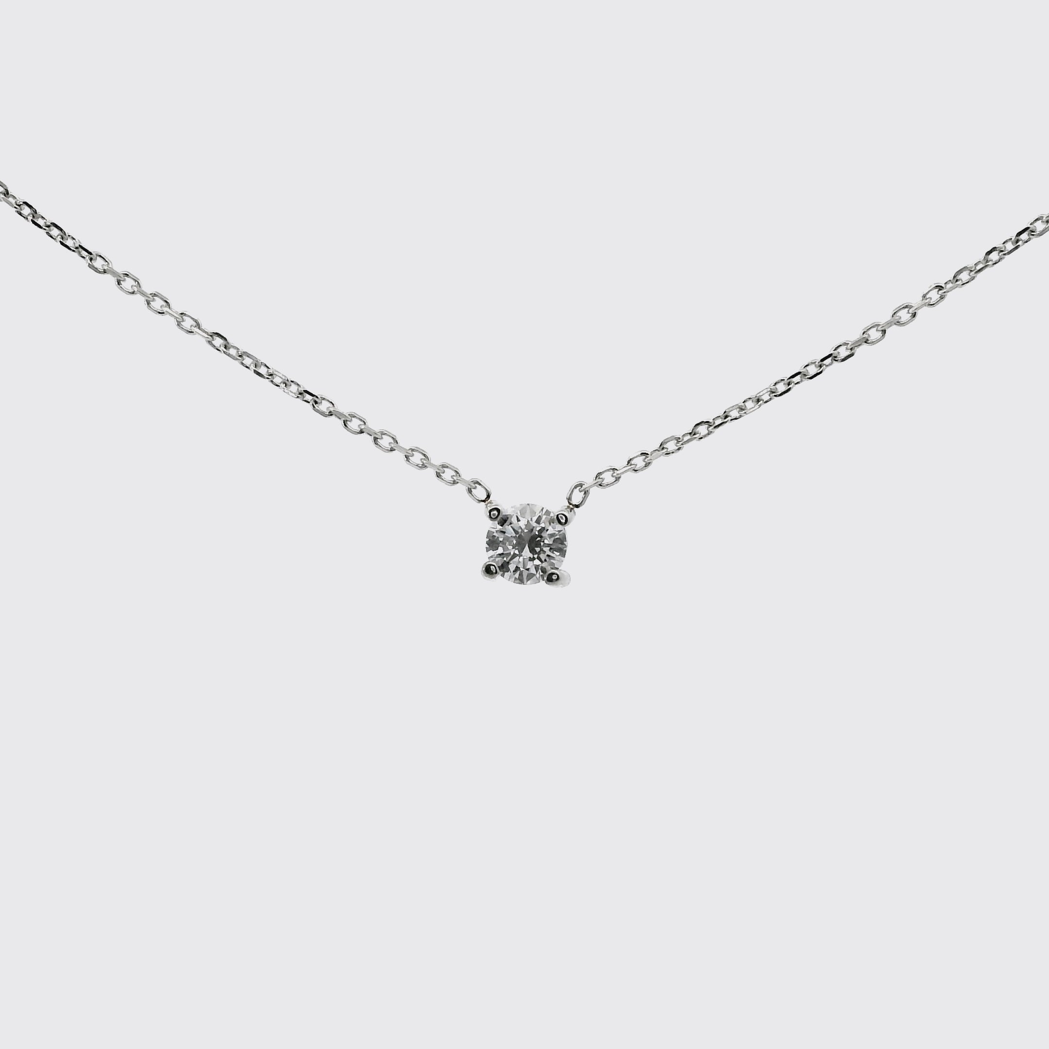 Kette mit Diamantanhänger aus 750 Weißgold Brillant 0,20 ct